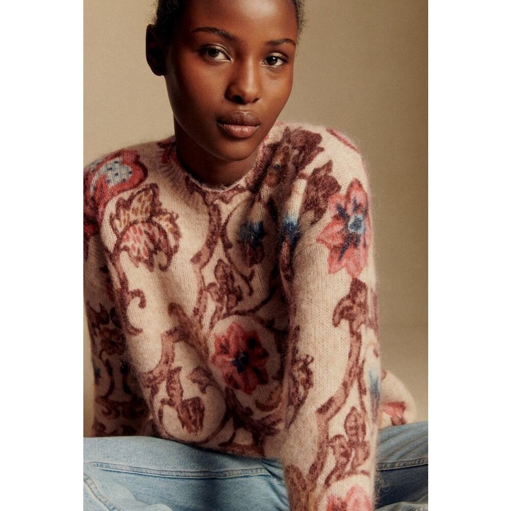 Sezane Hedi Sweater in Ornamental Bronze Print Size M - Picture 2 of 12